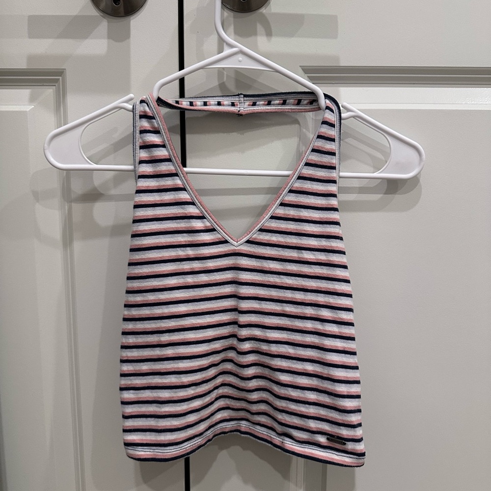 Hollister Striped V-Neck Women's Halter Top